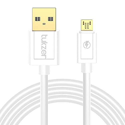 Image of Tukzer Micro Usb 2.4 Ampere Charge & Sync Data Cable For Android Devices, Personal Computer, Smartphone (White, 6.5Ft)