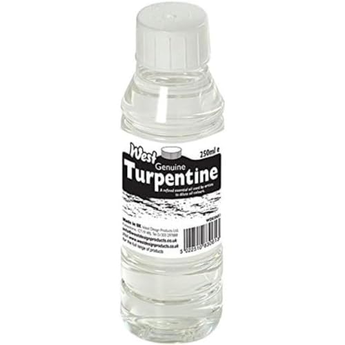 West Genuine Turpentine, Clear, 250ml, For Cleaning Tools, Paintbrushes, Thin Paint, Paints, Coatings, Waxes, Varnishes, Degreasing