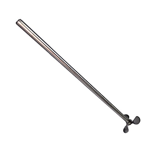 Stirring Shaft with Propeller - Very Low to Medium Viscosity Range - for Lab Overhead Stirrers ES, Ls, DLS, Lh, Dlh, Pw. Stainless Steal