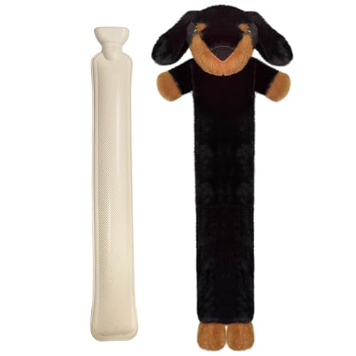 Bseical 2L Wärmflasche Lang Mit Weichem Bezug, Abnehmbare und Waschbare für Kinder, Premium Wärmflaschenbezug, Wärmflasche Bär Weiches Plüsch...