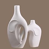 White Ceramic Vases -,Elephant-Shaped,Ideal for Fresh Flowers, Dried Blooms, or Pampas Grass - Modern Home Décor Accessories for Bedroom, Living Room, Study, Fireplace Mantel, and Display Shelves.