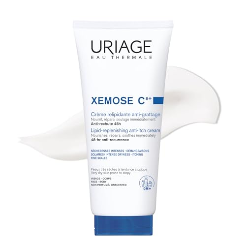 Uriage Xemose Lipid-Replenishing Anti-Irritation Cream 200ml - Face & Body - Very Dry Skin Prone to Atopy - Hydrates, Immediatly Soothes Itching Sensations, Brings Long-Lasting Comfort