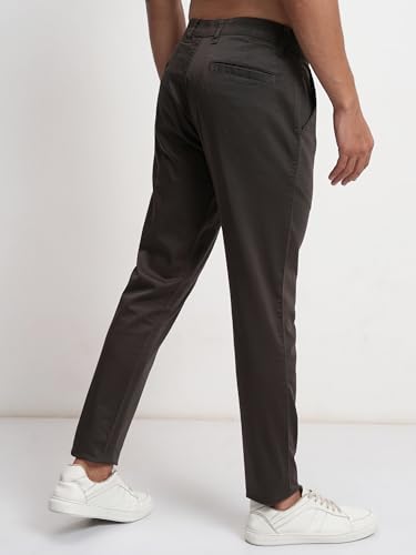 Image of Highlander Men's Slim Fit Formal Trousers | Ankle Length |Smart Trousers for Men | Chino Trousers for Men|Elegant Design | Comfortable Fabric for Daily Work & Formal Occasions