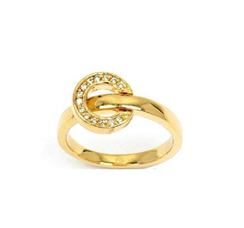 Bague en plaqué or 18 carats certifiée sans nickel et oxydes de zirconium de haute qualité