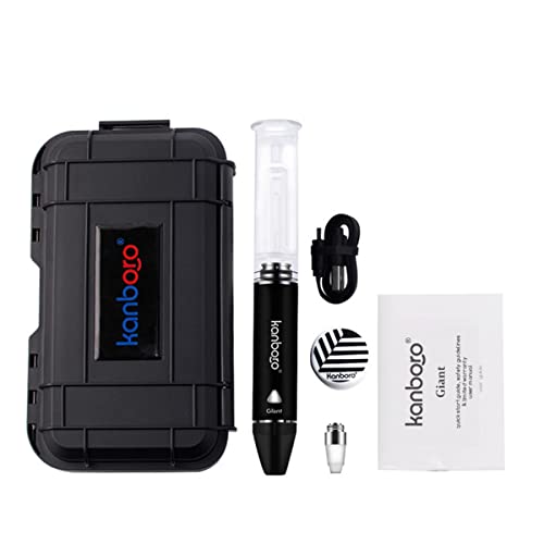 Kanboro Giant Wax Vape Pen Kit Portable Vaporizer for Wax CBD Oil Dab Stick Vaporizer 1500mAh Vape Pen Dry Herb Wax Dab Rig Portable Glass Vape kit Water Dabber Pipe(No Nicotine)