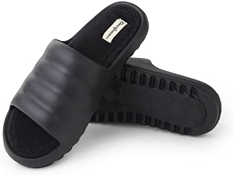 Dearfoams Men's Aries Wave EVA Slide Slipper, Black Solid, Small | Image 2