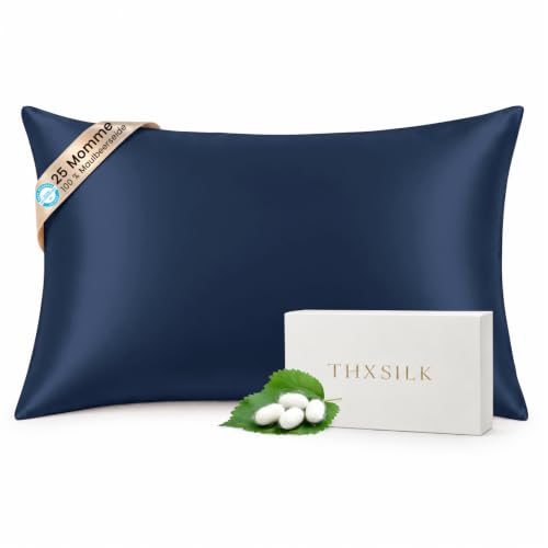 THXSILK 25 Momme Seide Kissenbezug für Haar und Haut - Maulbeerseide Kissenbezug - Hypoallergen mit Versteckter Reißverschluss - Pure Seide… – Ansicht 1