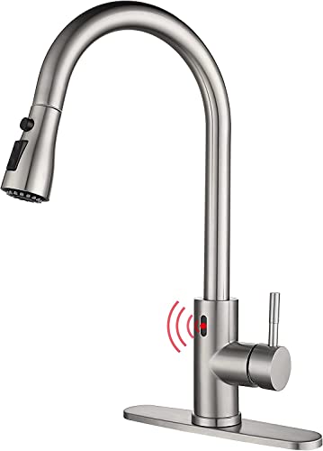 Gangang Berührungssensor Küche Wasserhahn, Mit Herausziehbare Brause Küchenspüle Mischbatterie Cover