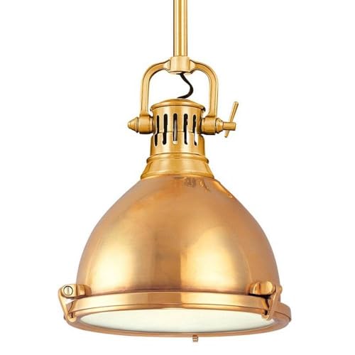 Hudson Valley Lighting 2211-AGB Pelham Collection - One Light Pendant, Aged Brass, 2"