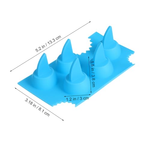 Molde de silicona para cubitos de hielo alveolo aleta de tiburón 3 pzas miniatura 2