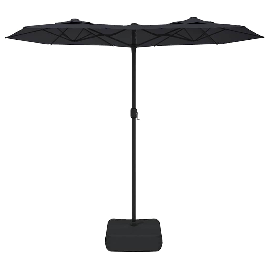 Czarny podwójny parasol ogrodowy 316x145 cm