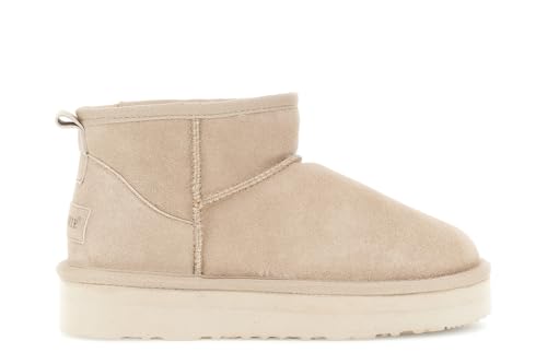 Bottines en daim contre les pieds froids avec fausse fourrure CAFèNOIR