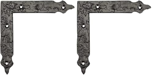 Image of Richelieu Hardware BP9544125900 Traditional Corner Bracket for Barn Door 4 29 /32 in (125 mm), Forged Iron Matte Black Finish (Pack of 2)