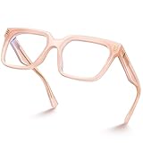 VISOONE Rectangle TR90 Blue Light Blocking Glasses Computer Glasses with Preppy Look for Women and Men Cougar