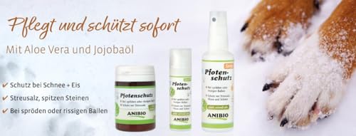 Anibio Pfotenschutz Spray 100ml | für Hunde | schnell einziehend | Schutz der Ballen vor Streusalz, Splitt, Kälte, EIS und Schnee | natürliches Pfoten Schutzspray