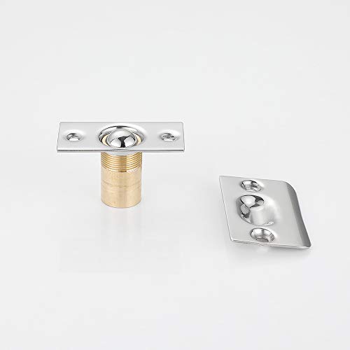 Image of JQK Closet Ball Catch Door Hardware, Stainless Steel Catch Adjustable with Strike Plate, Chrome Finish 4 Pack, HBC100-CH-P4