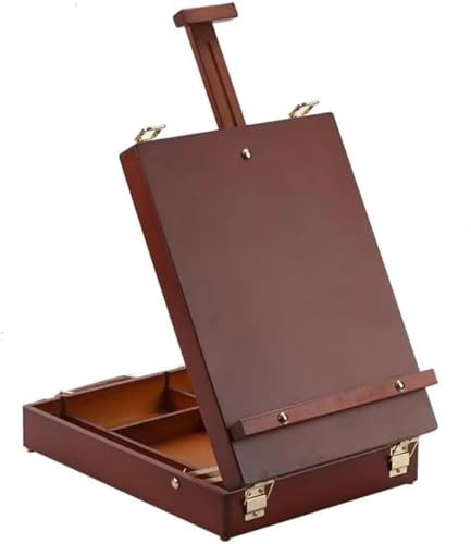 Xemuar 画学生特別ブナ油絵ボックスポータブルポータブル丸みを帯びたコーナー絵画ボックス木製スケッチボードイーゼル (B)