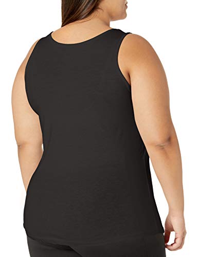 JUST MY SIZE Women's Size Cotton Jersey Shirttail Tank Top, Plus Sleeveless Shirts