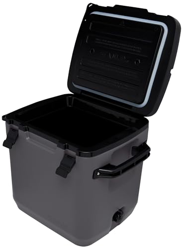 Image of Stanley Adventure Outdoor Cooler 30 qt | Heavy Duty Outdoor Camping Cooler with Easy Carry Side Handles | 4 Days Cooling Ice Chest for 40 Cans | Flat Top Doubles as Seat | BPA-Free | Charcoal