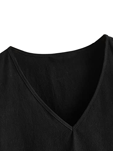 SweatyRocks Women's Cap Butterfly Sleeve V Neck Ruffle Hem Crop Blouse Summer Peplum Top3