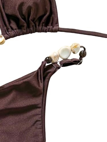 Bikini triangle avec perles GORGLITTER maillot de bain deux pièces style bohème chic - 4