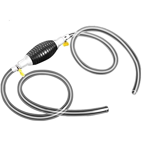 testyu Siphon Fuel Transfer Pump, Diesel Siphon Pump, Portable Car Fuel Transfer Manual Hand Siphon Pump with 1.5M Hose for Gas Gasoline Petrol Diesel Oil Liquid Water Fish Tank Cover