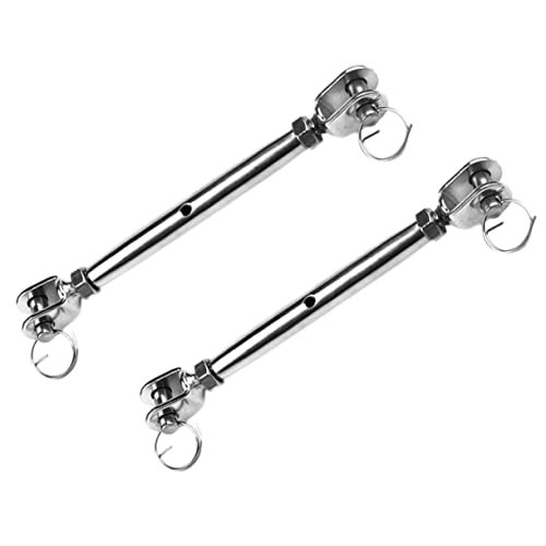 2pcs Heavy Duty Turnbuckle Hooks para Cable de Acero Acero Inoxidable miniatura 1