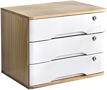 Scrivania in legno con serratura Ders A4 File Box per forniture da ufficio Archivio piatto con 2 Ders per documenti e ricevute