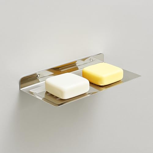 Image of Premium Stainless Steel Wall Mounted Soap Holder for Bathroom & Kitchen | Rust-Proof Soap Dish Rack with Drainage | Modern Design for Shower, Washbasin, Sink | Holds 2 Soaps | Space Saving Organizer