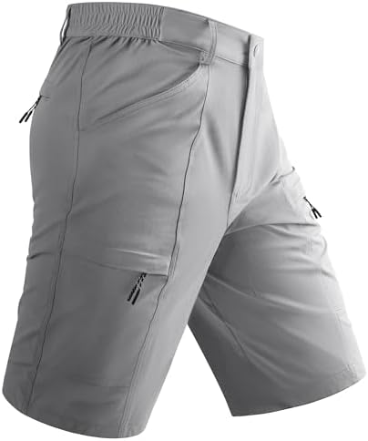 TACVASEN Men’s Hiking Shorts with 5 Pockets Lightweight Travel Golf Shorts Cargo Shorts for Men Elastic Waist