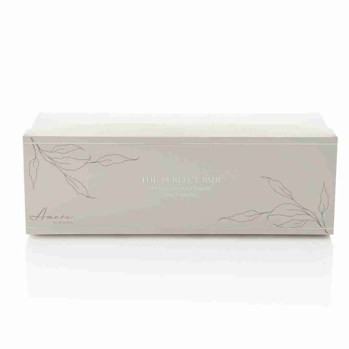 Amore - Set di 2 tazze in gres grigio e bianco - Always & Forever