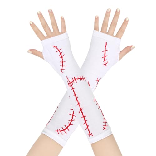 SherryDC Womens Girls Cosplay Rainbow Striped Knee High Socks Leg Arm Warmer Fingerless Gloves Set4