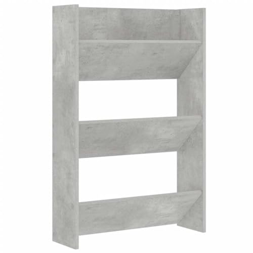 Armoire à chaussures murale gris béton lot de 2 en bois 60cm