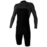 O'Neill Men's Hyperfreak 2mm Chest Zip Longsleeve Spring Wetsuit M-Short Black/Black