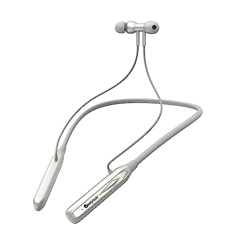 Candytech Gucci Wireless Neckband with Bluetooth 5.0,78 Hours Nonstop Playback, Puchy Bass, IPX5 Water Resistance, Quick Charging Neckband (Silver)