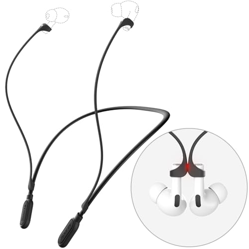 GOGOSODU Ultra Strong Magnetic Compatible Airpod Pro Strap Anti-Lost Cord Sports Lanyard Compatible with Airpods 4 3 2 1 Pro 3 2 1 Black