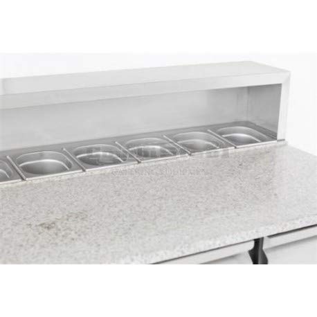 Table Pizza Réfrigérée 3 portes pour 8 GN 1/6 - Combisteel - R600A3 PortesPleine
