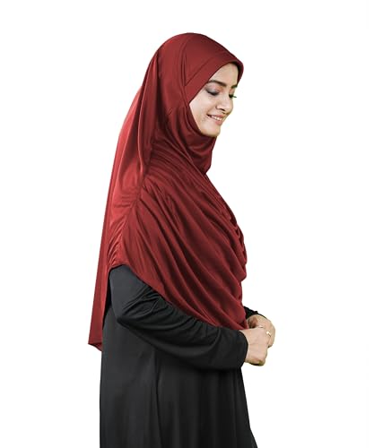 Image of Mehar Hijab Stretchable Frilled Hijab Scarf for Muslim Women | Soft Polyester Stylish Hijab for Women & Teenagers Faeezah Hijab