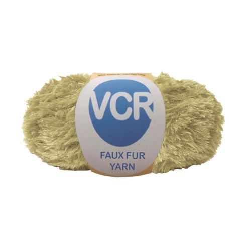 Image of VCR Light Brown Yarn, Bulky Chunky Faux Fur Yarn, 100 Grams Hank, 100% Polyester, Suitable for Knitting Jackets, Scarves, Hats, Blankets, Cushions, Toys and Decorative Accents