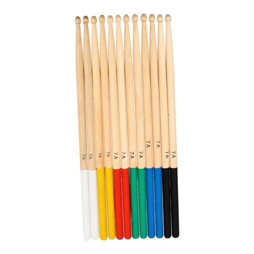 6 pares de baquetas de madera de arce antideslizantes para batería acústica y electrónica, agarre para principiantes y bateristas profesionales miniatura 1