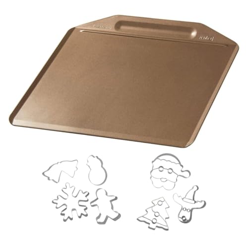 Zenker 9943950 - Teglia rettangolare con formine per biscotti natalizi, teglia da forno e formine in acciaio inox, teglia da forno per biscotti, teglia da forno, 35,9 x 32,8 x 2 cm