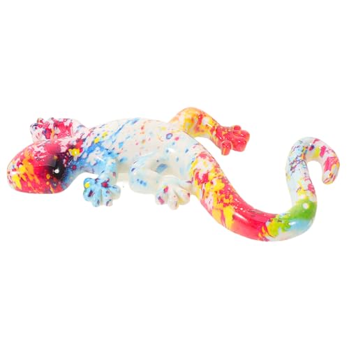 SOIMISS Escultura de Pared Gecko de Resina para Jardín y Patio Decoración Exterior Realista Figura de Lagarto Pequeña para Colgar Paredes y Espacios al Aire