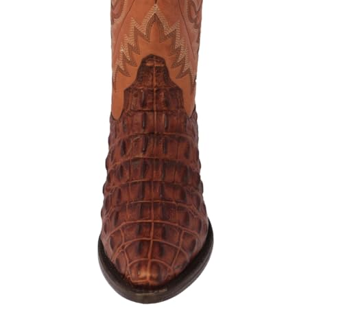 El Presidente Mens Western Cowboy Boots Cognac Leather Alligator Back Pattern J Toe4
