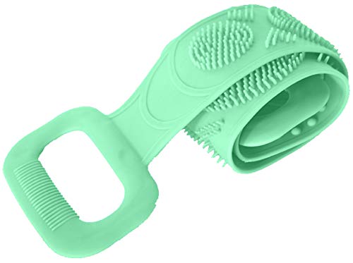 Silicone Back Scrubber - 35 Inch Women and Men Extended Shower, Bath Dual Side Scrubbing Brush - Exfoliator and Massager