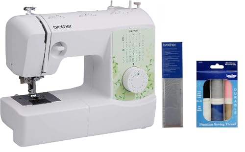 Image of Brother SM2700 27-Stitch Free Arm Sewing Machine and SASEW6 6-Piece Premium Sewing Thread Pack, SA520 Water Soluble Stabilizer | 27 Stitches, 1-Step Auto-Size Buttonhole, Auto Needle Threader, (6 Piece)
