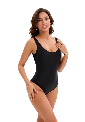 Women's One Piece Swimsuits Deep U Back Swimwear Tummy Control Bathing Suits for Women4