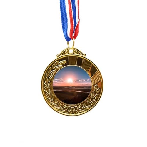 Medalla de primer lugar de alta costura Art Deco con elegante cinta textil