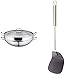 WMF Gourmet Plus Wok Con Tapa De Cristal (4 Piezas), Acero Inoxidable Pulido, 36 Cm + Profi Plus Pala Wok, Plástico, Negro