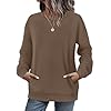 WIHOLL Crewneck Sweatshirts Women Long Sleeve Tops 2025 Fall Fashion Winter Clothing Pullover with Pockets S-2XL