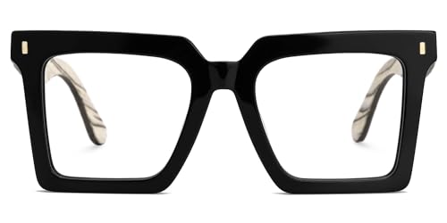 Image of VOOGLAM Square Blue Light Glasses for Men Women Anti Eyestrain Dry Eyes Computer Phone TV Glasses